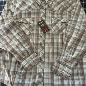 Wrangler western shirt XXL pearl snap buttons NWT